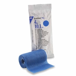 Med Vet International&nbsp;Cast Tape 3M Scotchcast Plus 4 inch X 12 Foot Fiberglass / Resin Blue, 82004B, 1 Roll