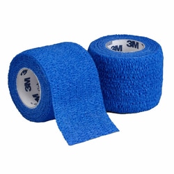 Med Vet International Cohesive Bandage 3M Coban 3 inch X 5 Yard Self-Adherent Closure Blue Nonsterile Standard Compression, 1583B, 24/Case
