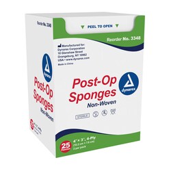 Med Vet International&nbsp;Dynarex Post-Op Sponge - Sterile 2'S, 4