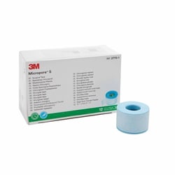Med Vet International 3M Micropore Medical Tape, Small, Blue, 1 inch X 5-1/2 Yard Silicone, Nonsterile, 2770-1, 24/Box