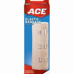 Med Vet International Elastic Bandage 3M Ace 6 inch X 5-1/3 Foot Clip Detached Closure Tan Nonsterile Standard Compression, 207315, Each