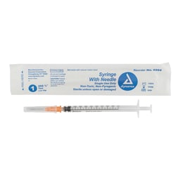 Med Vet International&nbsp;Dynarex Syringe With Needle - Luer Slip, 25g, 5/8