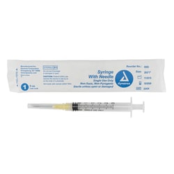 Med Vet International&nbsp;Dynarex Syringe With Needle - Luer Lock, 20g, 1