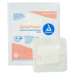 Med Vet International Dynarex Sterile Dynafoam Waterproof Bordered Foam Dressing, 4