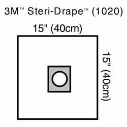 Med Vet International Eent Drape 3M Steri-Drape Small Drape With Aperture 15 W X 15 L inch Sterile, 1020, 10/Box