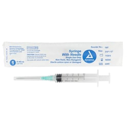 Med Vet International Dynarex Syringe With Needle - Luer Lock, 21g, 1.5"