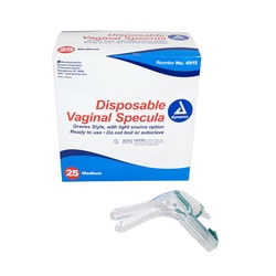 Med Vet International&nbsp;Dynarex Vaginal Specula Disposable w/ Light Option, Medium, 100/Case