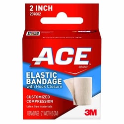 Med Vet International Elastic Bandage 3M Ace 2 inch X 4.2 Foot Single Hook And Loop Closure Tan Nonsterile Standard Compression, 207602, 72/Case