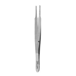 Med Vet International&nbsp;Miltex Mccullough Utility Forceps, 4in, 1 X 2 Teeth, Cross-Serrated, 1.5mm Wide At Tip, German, 18-966