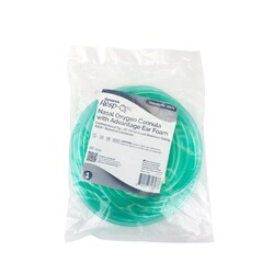 Med Vet International&nbsp;Dynarex Nasal Oxygen Cannula Cushion Tip w/Advantage Ear Foam, 25', Adult/Standard Connector, 25/Case