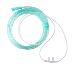 Med Vet International&nbsp;Dynarex Nasal Oxygen Cannula Flared Tip, 7' (2.1 M) Crush Resistant, Adult/Standard Connector, 50/Case
