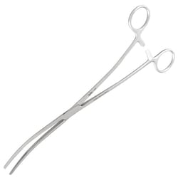 Med Vet International&nbsp;Miltex Vantage Bozeman Dressing Forceps, 10.5in., Double Curved, Serrated Tips