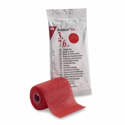 Med Vet International&nbsp;Cast Tape 3M Scotchcast Plus 3 inch X 12 Foot Fiberglass / Resin Red, 82003R, 10/Box
