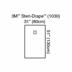 Med Vet International Eent Drape 3M Steri-Drape Aperture Drape 31 W X 51 L inch Sterile, 1030, 40/Case