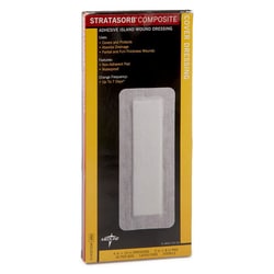Med Vet International Medline Waterproof Adhesive Stratasorb Composite Island Dressing, 4in X 10in With 2in X 8in Pad, 10/Box