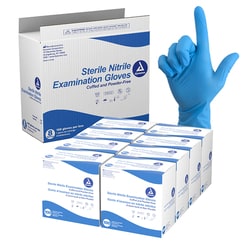 Med Vet International Dynarex Nitrile Sterile Exam Gloves, Singles, Small, Powder-Free, 800/Case