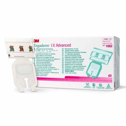 Med Vet International IV Dressing 3M Tegaderm Film 2 X 2-1/4 inch Sterile, 1682, 400/Case