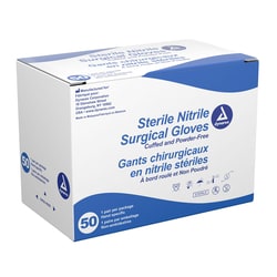 Med Vet International&nbsp;Dynarex Nitrile Sterile Surgical Gloves, Pairs, Size 6.5, 200/Case