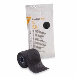 Med Vet International&nbsp;Cast Tape 3M Scotchcast Plus 2 inch X 12 Foot Fiberglass / Resin Black, 82002A, 10/Case