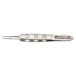 Med Vet International&nbsp;Miltex Padgett Bishop-Harmon Iris Dressing Forceps, 3-3/8in, Serrated, 0.6mm Jaw, German, Pm-4809