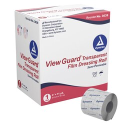 Med Vet International Dynarex View Guard Transparent Film Dressing Roll, 2