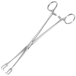 Med Vet International&nbsp;Miltex Schroeder Vulsellum Uterine Forceps, 9.75in, Curved On Flat, German, 30-1005