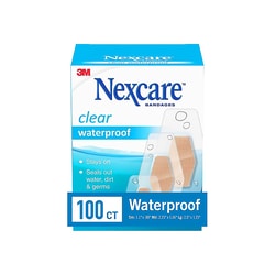 Med Vet International Adhesive Strip 3M Nexcare .88 X 1.06 inch / 1-1/4 X 2-1/2 / 1.06 X 2-1/4 inch Plastic Assorted Shapes Clear Sterile, 432-100, 600/Case