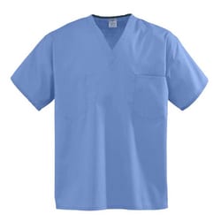 Med Vet International&nbsp;Encore Unisex Scrub Top, 2 Pockets, Ciel Blue, Medline Color-Coding, 3Xl, Each