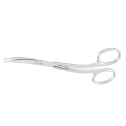 Med Vet International&nbsp;Miltex Goldman-Fox Scissors, Curved, One Sideways Blades, Angled Shank, German, 5in, 5D-322