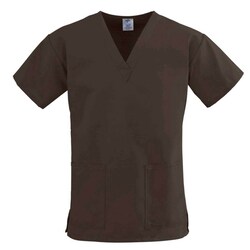 Med Vet International Comfortease Women'S Scrub Top, Tunic, 2 Pockets, Brown, 3Xl, Each