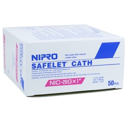 Med Vet International&nbsp;Nipro Safelet IV Catheter, 20g X 1 in., 50/Box