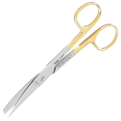Med Vet International&nbsp;Miltex Or Scissors, 5.5in., Curved With Sharp/Blunt Tip, Tungsten Carbide