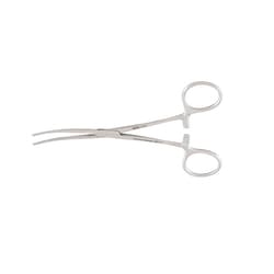 Med Vet International&nbsp;Miltex Bainbridge Forceps, 5-7/8in, Curved, Longitudinal Serrations, Cross Tip Serrations, German, 7-232