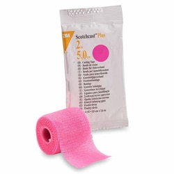 Med Vet International&nbsp;Cast Tape 3M Scotchcast Plus 2 inch X 12 Foot Fiberglass / Resin Bright Pink, 82002X, Each