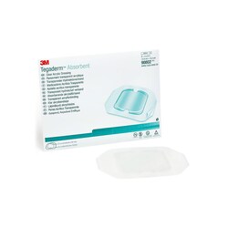 Med Vet International Absorbent Transparent Film Dressing 3M Tegaderm Absorbent 5-7/8 X 6 inch Rectangle Sterile, 90802, 40/Case