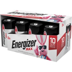 MSC&nbsp;Energizer Standard Battery, D Size, Alkaline, 1.5V, Flat Contact