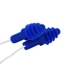MSC&nbsp;Tasco Earplugs, 27 dB NRR, Rubber, Flanged, Corded