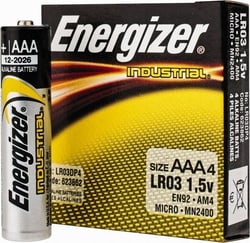 MSC&nbsp;Energizer Alkaline Battery, AA, 1.5 V, Flat Contact