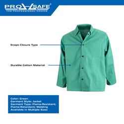 MSC&nbsp;PRO-SAFE Jacket, 2X-Large, Cotton, Flame-Resistant, Snaps Closure