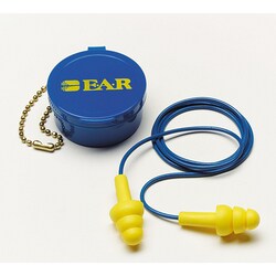 MSC&nbsp;3M Earplugs, 25 dB NRR, Foam, Corded, Push-to-fit