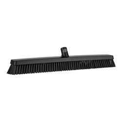 MSC&nbsp;Vikan Heavy-Duty Push Broom, Soft/Stiff, 24 3/8 in, Black