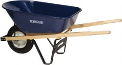 MSC&nbsp;SEYMOUR-MIDWEST Wheelbarrow, 6 Cu Ft Capacity, 8 in Pneumatic Wheel, Wood Handle