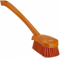 MSC&nbsp;Vikan Washing Brush, Long Handle, Stiff, Orange, 15.75 in