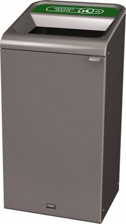 MSC&nbsp;Rubbermaid Indoor Recycling Container, 23 gal, Metal, Organic Waste, Gray