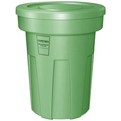 MSC&nbsp;Cortech USA Trash Can, 45 gal, Round, Flame Retardant, Polyethylene