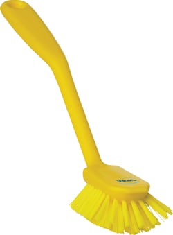 MSC&nbsp;Vikan Dish Brush, Scraping Edge, 11 inch, Medium Bristle, Yellow