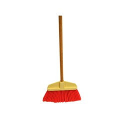 MSC&nbsp;Bruske Products Poly Cap Broom, Medium Orange Unflagged Bristle, 54 inch Wood Handle