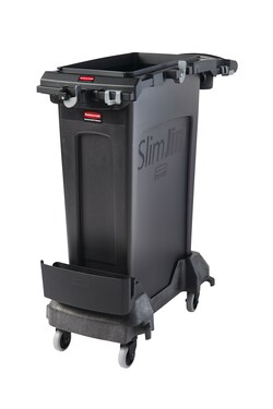 MSC&nbsp;Rubbermaid Commercial Slim Jim Rim Caddy Kit, Resin, Black, For 23-Gallon Slim Jim Containers