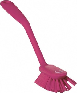 MSC&nbsp;Vikan Dish Brush, Scraping Edge, 11 in, Medium, Pink