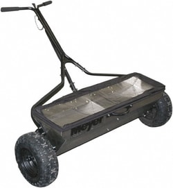 MSC&nbsp;Meyer Products Walk Behind Landscape Spreader, 100 lb Capacity, 13 in Pneumatic Wheels, Stainless Steel Frame
